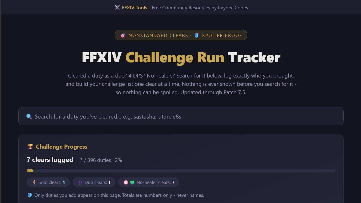 Challenge Run Tracker screenshot