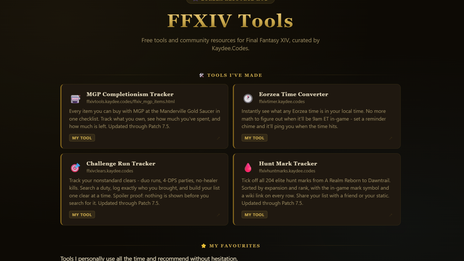 FFXIV Tools hub screenshot
